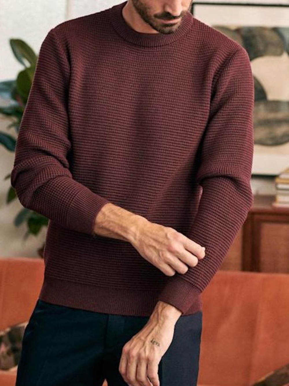 NWOT Octobre Éditions Chuck Sweater Crewneck Burgundy Size XXL